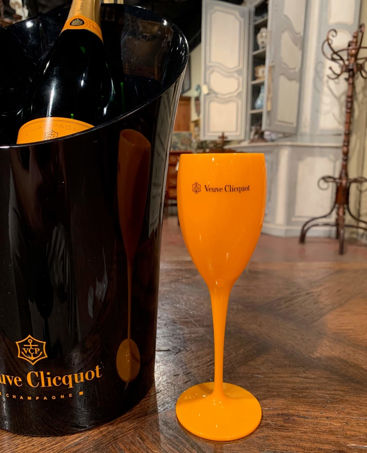 Vintage French Veuve Clicquot Champagne Cooler Tam Tam Stool