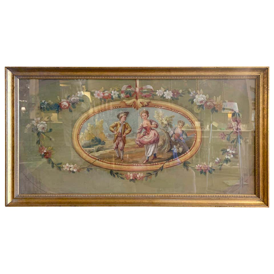 Antique Tapestry Panel, French, Framed, Needlepoint, Decorative
