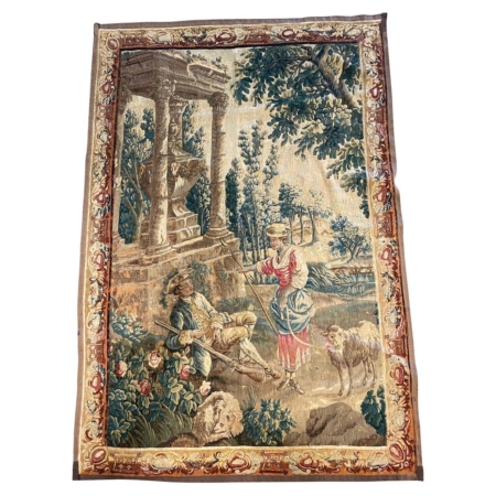 18th Century French Louis XV Carved Giltwood Canapé with Aubusson Tapestry  - Country French Interiors