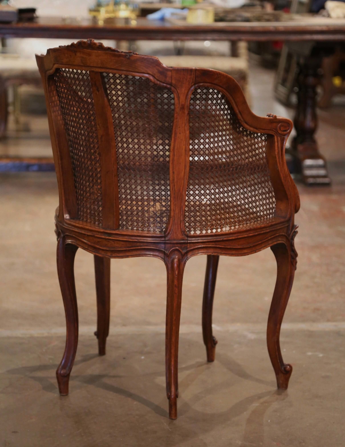 Mid 19th century Louis Philippe French arm chair in walnut.