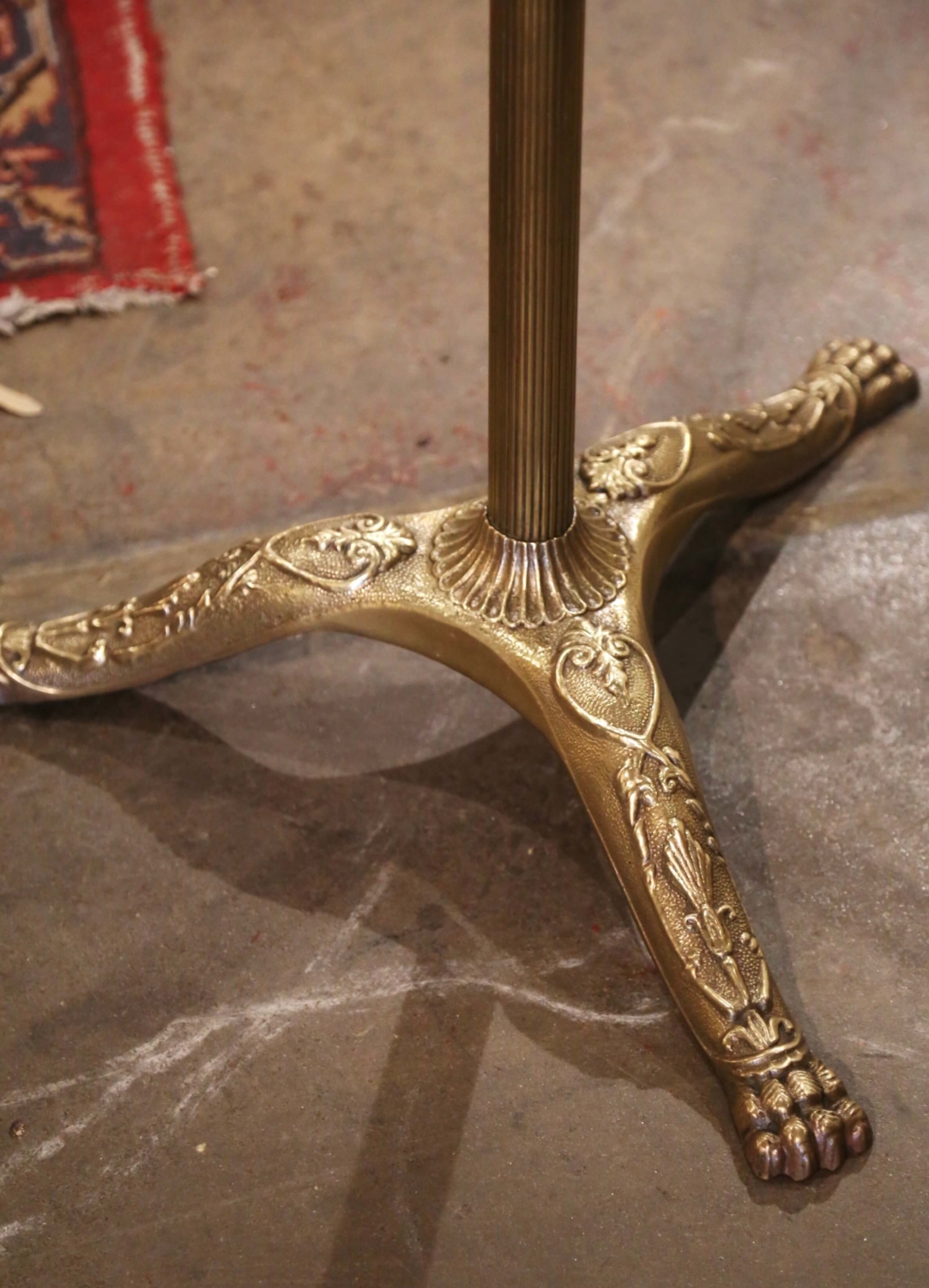 Early 20th Century French Gilt Brass Swivel Four-Hook Standing